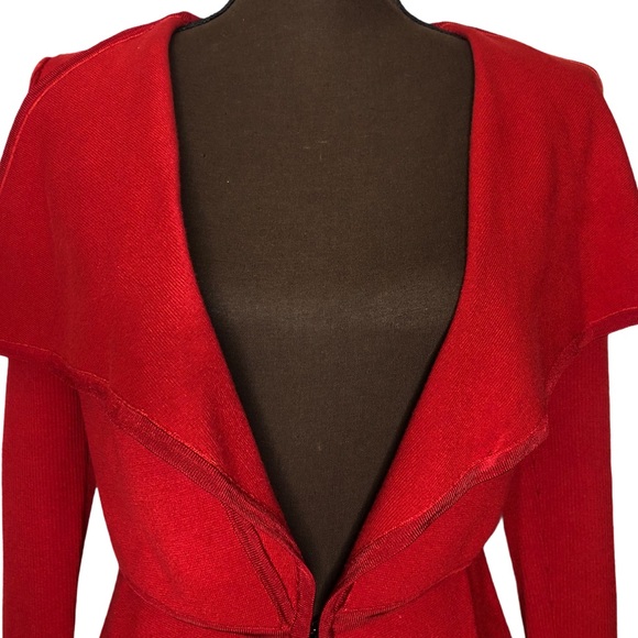 CACHE Long Sleeve Wide Neck Red Cardigan Sweater - Picture 2 of 10